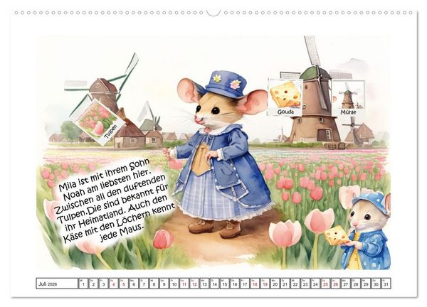 Produktbild: Mausgewitzt - Wo lebt die Maus? (hochwertiger Premium Wandkalender 2026 DIN A2 quer), Kunstdruck in Hochglanz