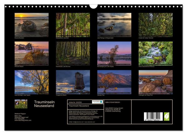 Produktbild: Trauminseln Neuseeland (Wandkalender 2026 DIN A3 quer), CALVENDO Monatskalender