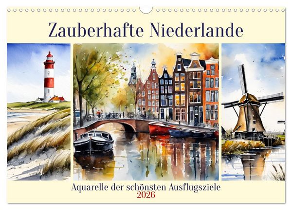 Produktbild: Zauberhafte Niederlande (Wandkalender 2026 DIN A3 quer), CALVENDO Monatskalender