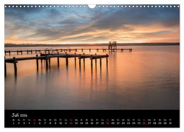 Produktbild: silent minutes - Lichtstimmungen im 5-Seen-Land (Wandkalender 2026 DIN A3 quer), CALVENDO Monatskalender