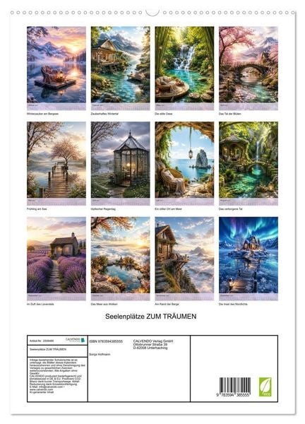 Produktbild: Seelenpl&auml;tze ZUM TR&Auml;UMEN (hochwertiger Premium Wandkalender 2027 DIN A2 hoch), Kunstdruck in Hochglanz