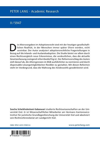 Produktbild: Altersgrenzen und Altersabstand zwischen Annehmenden und Anzunehmenden bei der Adoption