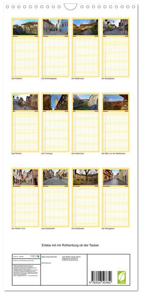 Produktbild: Familienplaner 2026 - Erlebe mit mir Rothenburg ob der Tauber mit 5 Spalten (Wandkalender, 21 x 45 cm) CALVENDO
