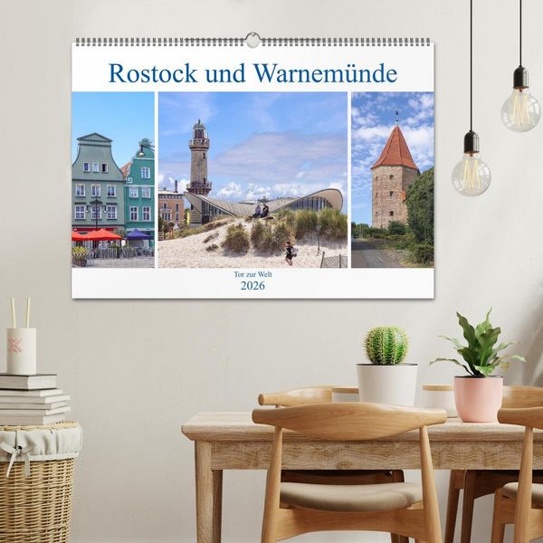Produktbild: Rostock und Warnem&uuml;nde - Tor zur Welt (Wandkalender 2026 DIN A2 quer), CALVENDO Monatskalender