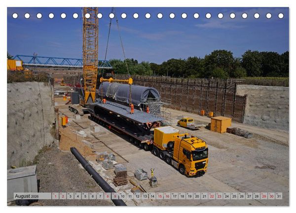 Produktbild: Die Saalequerung Salzm&uuml;nde &ndash; Br&uuml;ckenbau der A143 (Tischkalender 2026 DIN A5 quer), CALVENDO Monatskalender