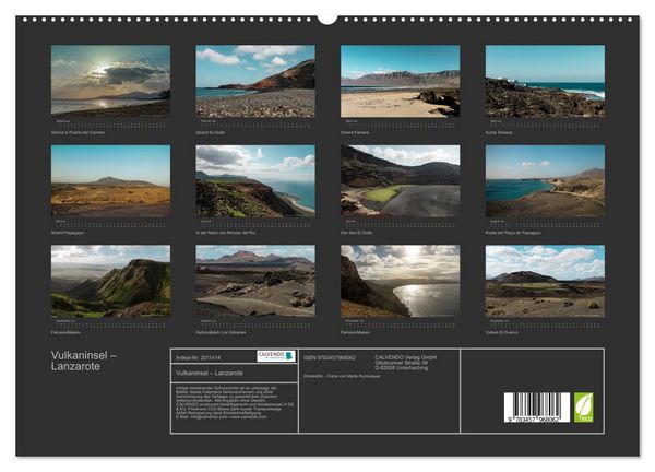 Produktbild: Vulkaninsel &ndash; Lanzarote (hochwertiger Premium Wandkalender 2026 DIN A2 quer), Kunstdruck in Hochglanz
