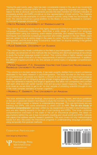 Produktbild: The On-line Study of Sentence Comprehension