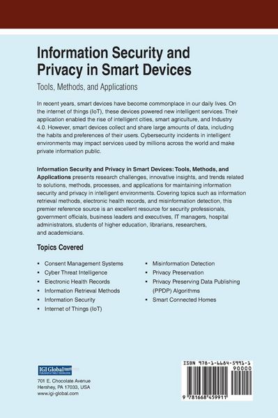 Produktbild: Information Security and Privacy in Smart Devices
