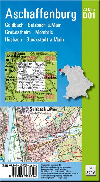 Produktbild: ATK25-D01 Aschaffenburg (Amtliche Topographische Karte 1:25000)