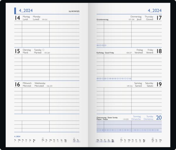 Produktbild: Brunnen Taschenkalender9x15cm 2S/1W gr&uuml;n