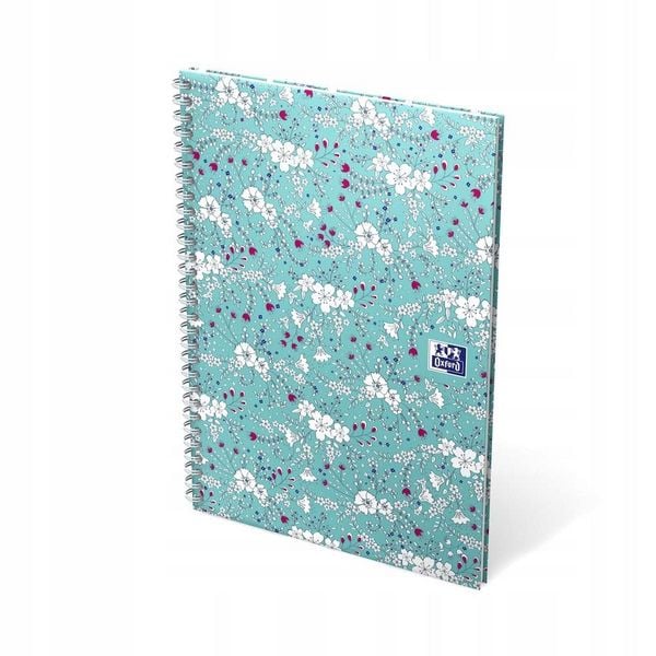 Produktbild: Oxford GO Floral Spiralbuch A5, liniert 7 mm, Softcover mit Soft Touch Finish, wei&szlig;e Doppelspirale, 60 Blatt, Optik Paper, SCRIBZEE-kompatibel, 1 St&uuml;ck sortiert