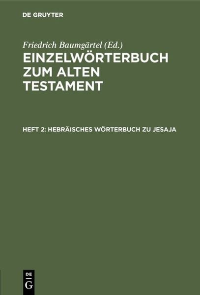 Produktbild: Hebr&auml;isches W&ouml;rterbuch zu Jesaja
