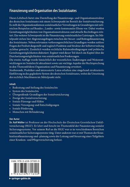 Produktbild: Finanzierung und Organisation des Sozialstaates