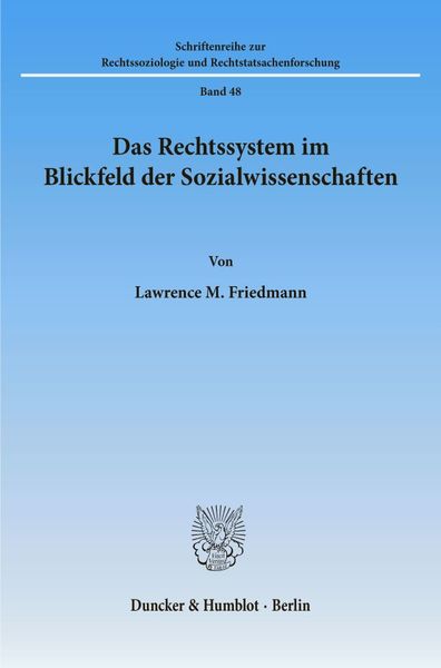Produktbild: Das Rechtssystem im Blickfeld der Sozialwissenschaften.