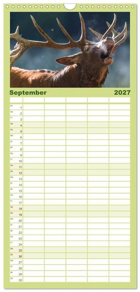 Produktbild: Familienplaner 2027 - Emotionale Momente: Wild und Jagd. mit 5 Spalten (Wandkalender, 21 x 45 cm) CALVENDO