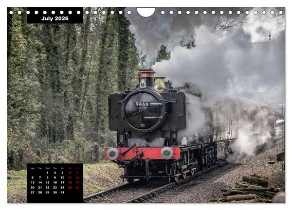 Produktbild: Assorted photographs of STEAM LOCOMOTIVES (Wall Calendar 2026 DIN A4 landscape), CALVENDO 12 Month Wall Calendar
