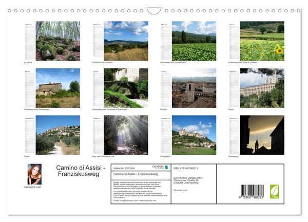 Produktbild: Camino di Assisi - Franziskusweg (Wandkalender 2026 DIN A3 quer), CALVENDO Monatskalender