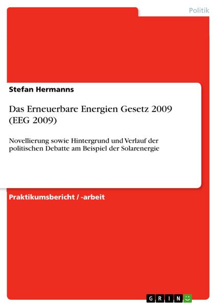 Produktbild: Das Erneuerbare Energien Gesetz 2009 (EEG 2009)