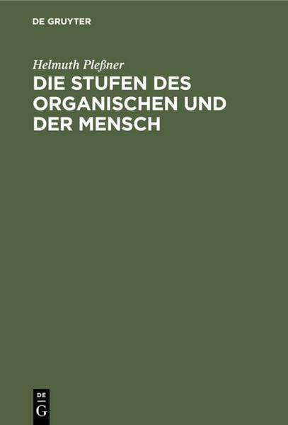 Produktbild: Die Stufen des Organischen und der Mensch