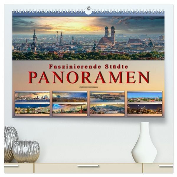 Produktbild: Faszinierende St&auml;dte, Panoramen (hochwertiger Premium Wandkalender 2026 DIN A2 quer), Kunstdruck in Hochglanz