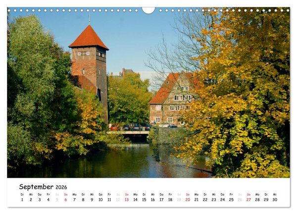 Produktbild: L&uuml;neburg - Stadt der Giebel und Fachwerkh&auml;user (Wandkalender 2026 DIN A3 quer), CALVENDO Monatskalender