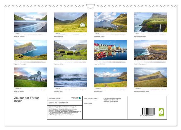 Produktbild: Zauber der F&auml;r&ouml;er Inseln (Wandkalender 2026 DIN A3 quer), CALVENDO Monatskalender