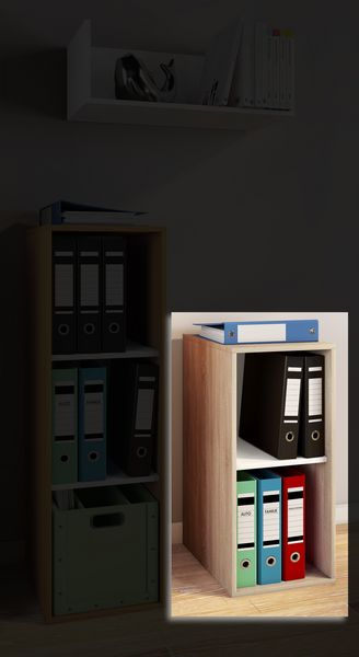 Produktbild: Holz B&uuml;ro Regal B&uuml;cher Ordner Aktenregal Lona l 2f