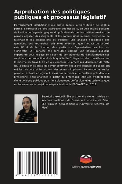 Produktbild: Approbation des politiques publiques et processus l&eacute;gislatif