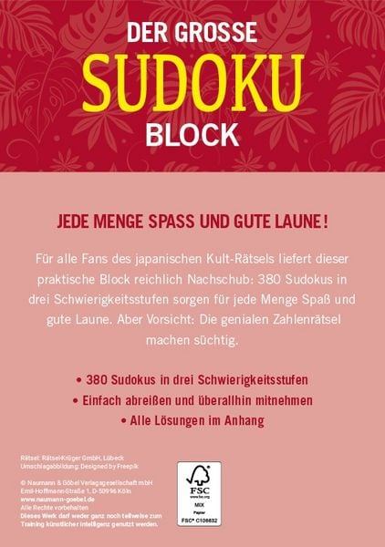 Produktbild: Der gro&szlig;e Sudoku Block Band 12