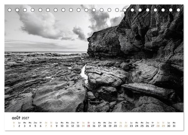 Produktbild: Terres de contraste &ndash; Une ann&eacute;e en monochrome (Calendrier de bureau 2027 DIN A5 vertical), CALVENDO calendrier mensuel