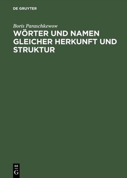 Produktbild: W&ouml;rter und Namen gleicher Herkunft und Struktur