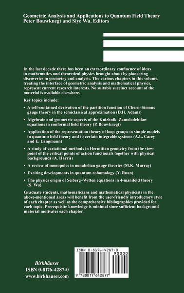 Produktbild: Geometric Analysis and Applications to Quantum Field Theory
