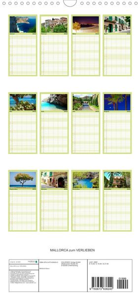 Produktbild: Familienplaner MALLORCA zum VERLIEBEN (Wandkalender 2022 , 21 cm x 45 cm, hoch)