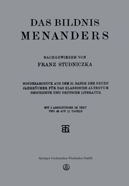 Produktbild: Das Bildnis Menanders