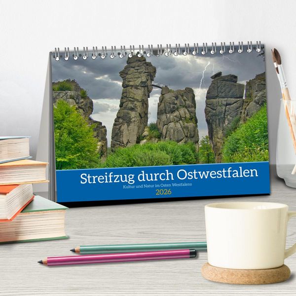 Produktbild: Streifzug durch Ostwestfalen (Tischkalender 2026 DIN A5 quer), CALVENDO Monatskalender
