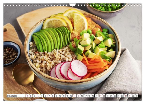 Produktbild: Vegane Bowls - Eine Sch&uuml;ssel voller Geschmack (Wandkalender 2026 DIN A3 quer), CALVENDO Monatskalender
