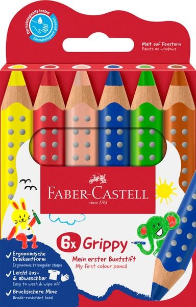 Produktbild: Faber-Castell Buntstifte Grippy 6er Set