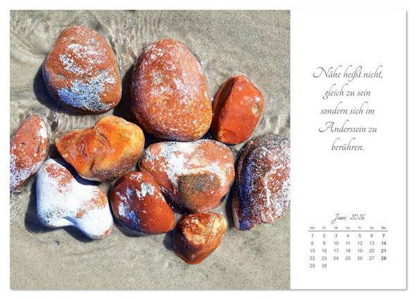 Produktbild: Steine des Lebens. Steine als Spiegel des Lebens mit Bildern und leisen Gedanken (Wandkalender 2026 DIN A4 quer), CALVENDO Monatskalender