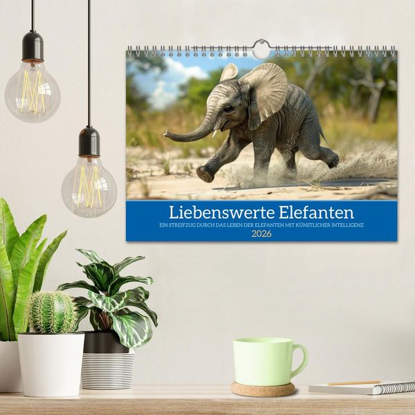 Produktbild: Liebenswerte Elefanten (Wandkalender 2026 DIN A4 quer), CALVENDO Monatskalender