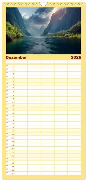 Produktbild: Familienplaner 2026 - Der Ruf des Nordens mit 5 Spalten (Wandkalender, 21 x 45 cm) CALVENDO