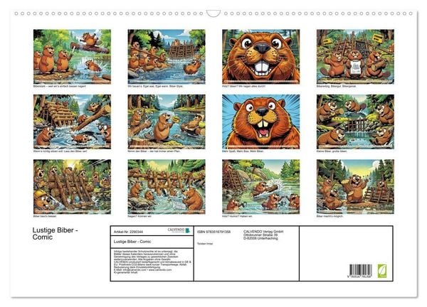 Produktbild: Lustige Biber - Comic (Wandkalender 2027 DIN A2 quer), CALVENDO Monatskalender