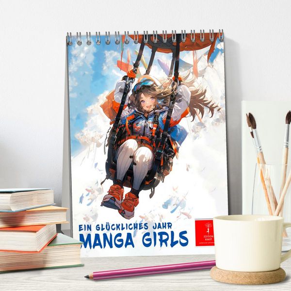 Produktbild: Manga Girls - ein gl&uuml;ckliches Jahr (Tischkalender 2026 DIN A5 hoch), CALVENDO Monatskalender