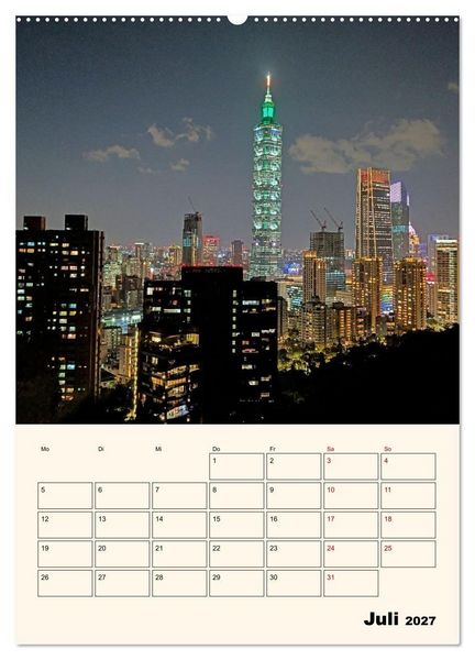 Produktbild: Taipeh &ndash; Stadt der Kontraste (Wandkalender 2027 DIN A2 hoch), CALVENDO Monatskalender