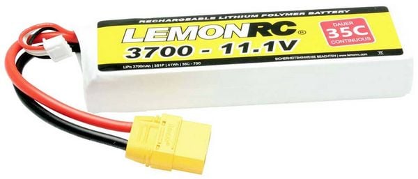 Produktbild: LemonRC Modellbau-Akkupack (LiPo) 11.1V 3700 mAh Zellen-Zahl: 3 35 C Softcase XT90