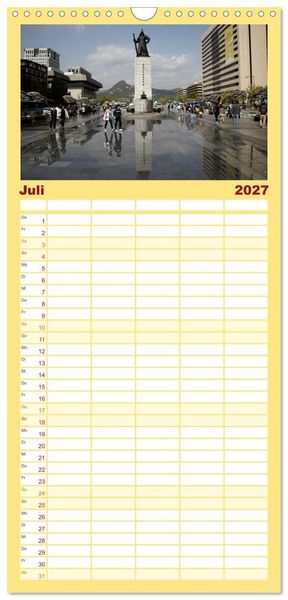 Produktbild: Familienplaner 2027 - Seoul mit 5 Spalten (Wandkalender, 21 x 45 cm) CALVENDO