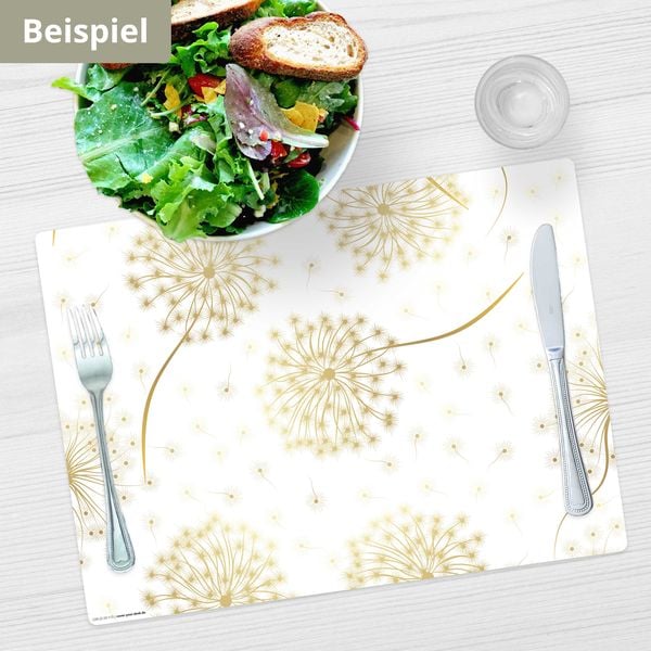 Produktbild: Tischsetmacher Tischsets Goldene Pusteblume, aus hochwertigem Vinyl (4 St&uuml;ck), 44 x 32 cm