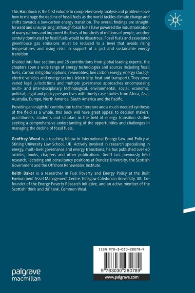 Produktbild: The Palgrave Handbook of Managing Fossil Fuels and Energy Transitions