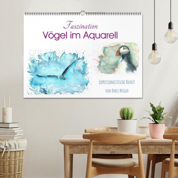 Produktbild: Faszination V&ouml;gel im Aquarell - Expressionistische Kunst von Doris Kr&uuml;ger (Wandkalender 2026 DIN A2 quer), CALVENDO Monatskalender