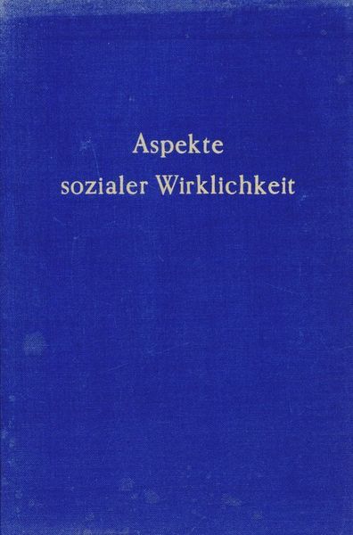 Produktbild: Aspekte sozialer Wirklichkeit.