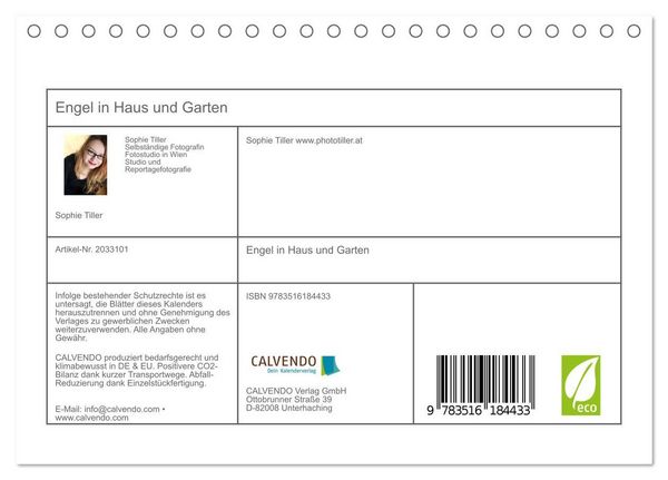 Produktbild: Engel in Haus und Garten (Tischkalender 2026 DIN A5 quer), CALVENDO Monatskalender